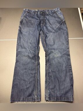 VTG 1969 GAP Toland Workwear Jeans Men's Size 36x42 Blue Denim Button Fly